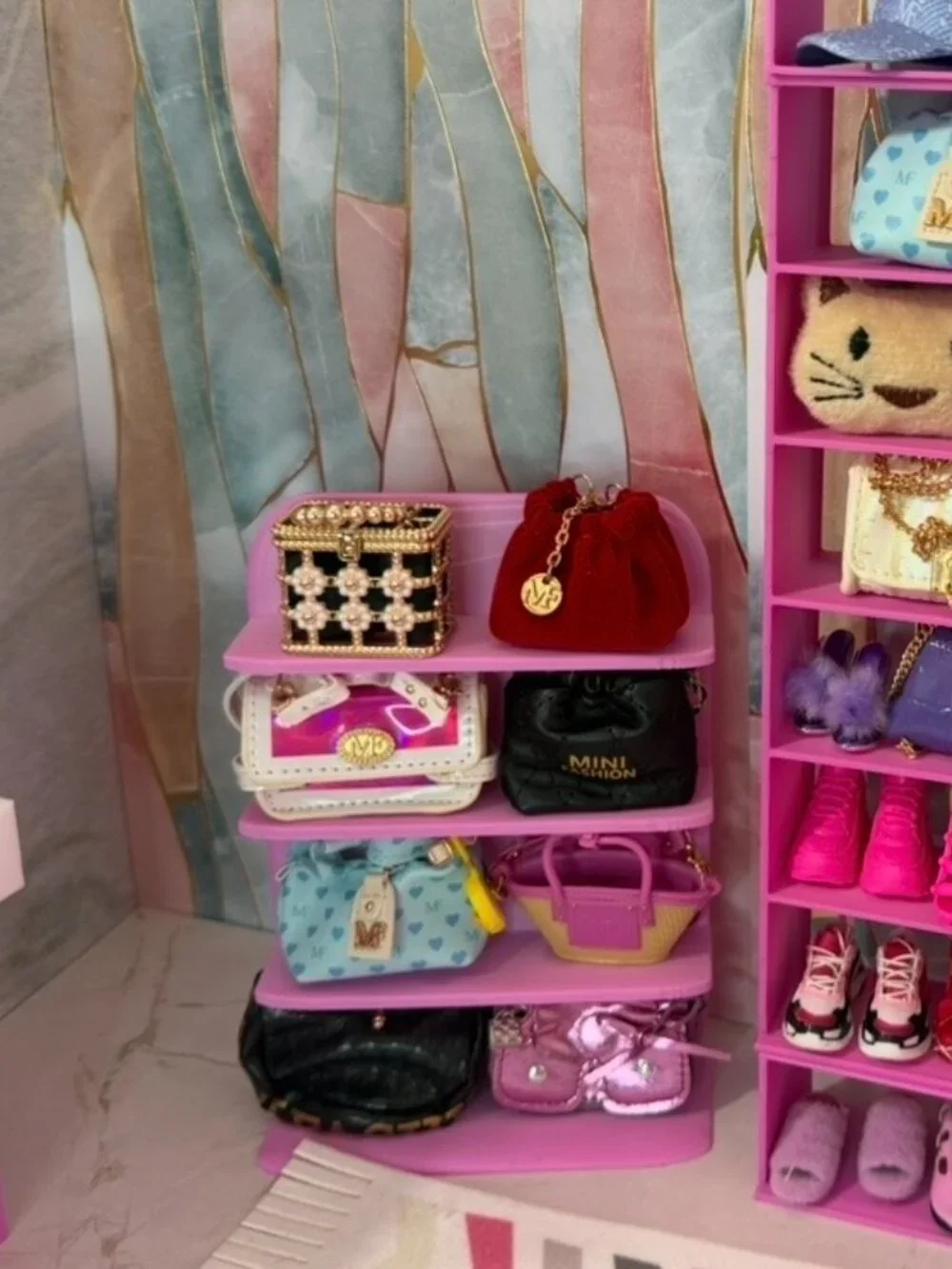 3D Printed Barbie Shoe Rack | Doll Closet Organizer Shelf for Accessories